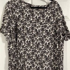 Loft black, white, and gray top